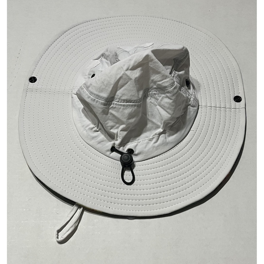 JB Reversible Sun Hat White Tropical Bird Paradise Floral Wide Brim Bucket Hat